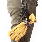 Motorcycle leather glove anti-loss buckle in handmade leather