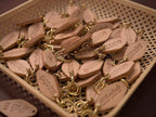 Genuine leather keychain accessory close-up detail