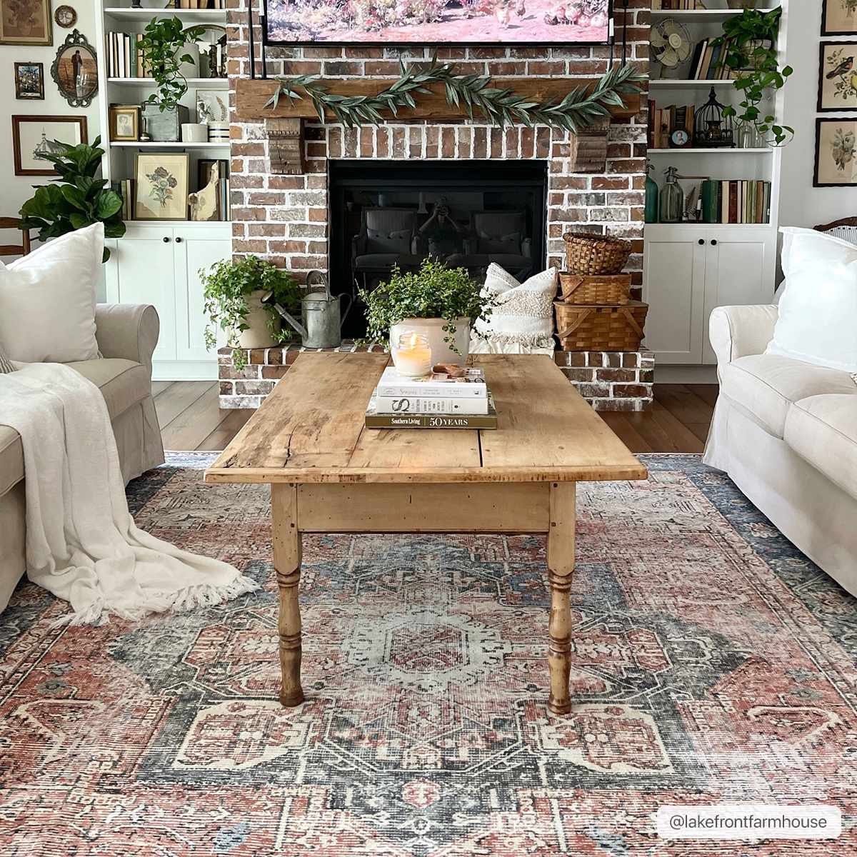 Rosman Distressed Washable Area Rug