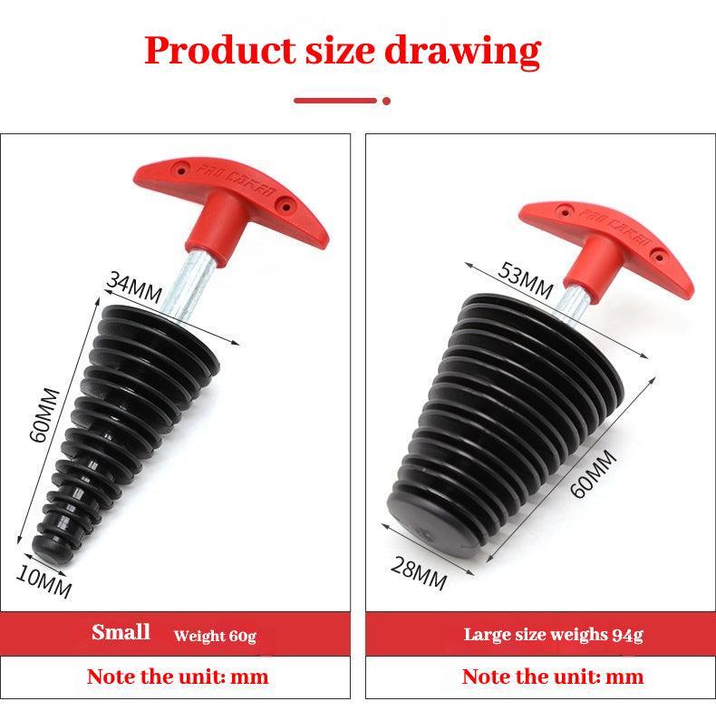 Motorcycle wash exhaust plug accessory detail view