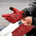 Minamoto red riding gloves palm and grip detail