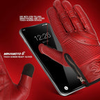 Red Minamoto Motorcycle Riding Gloves with Zip Closure