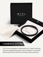 7mm black braided leather bracelet gift box image