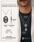 Memento Mori pendant necklace dimensions image