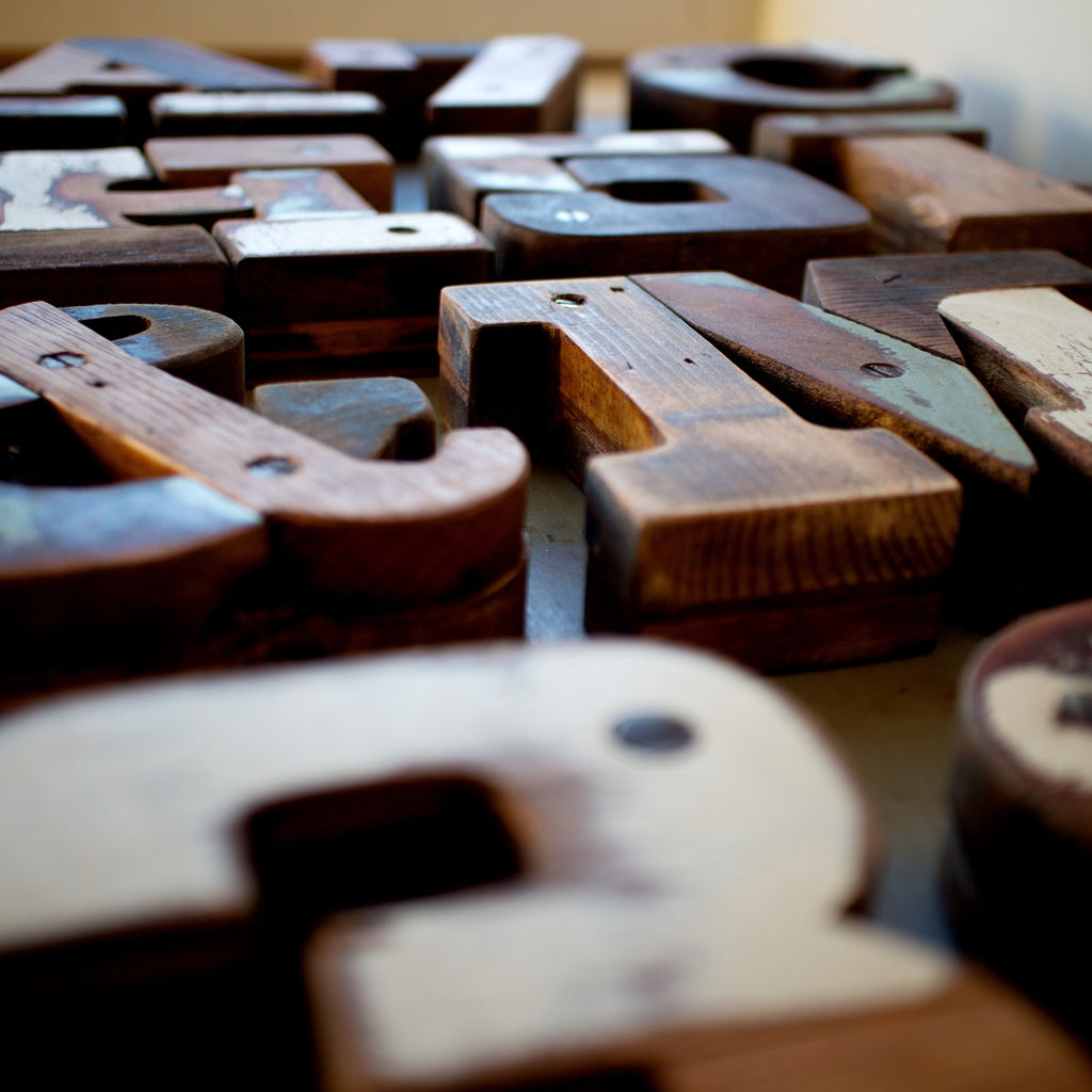 Reclaimed Wooden Letters
