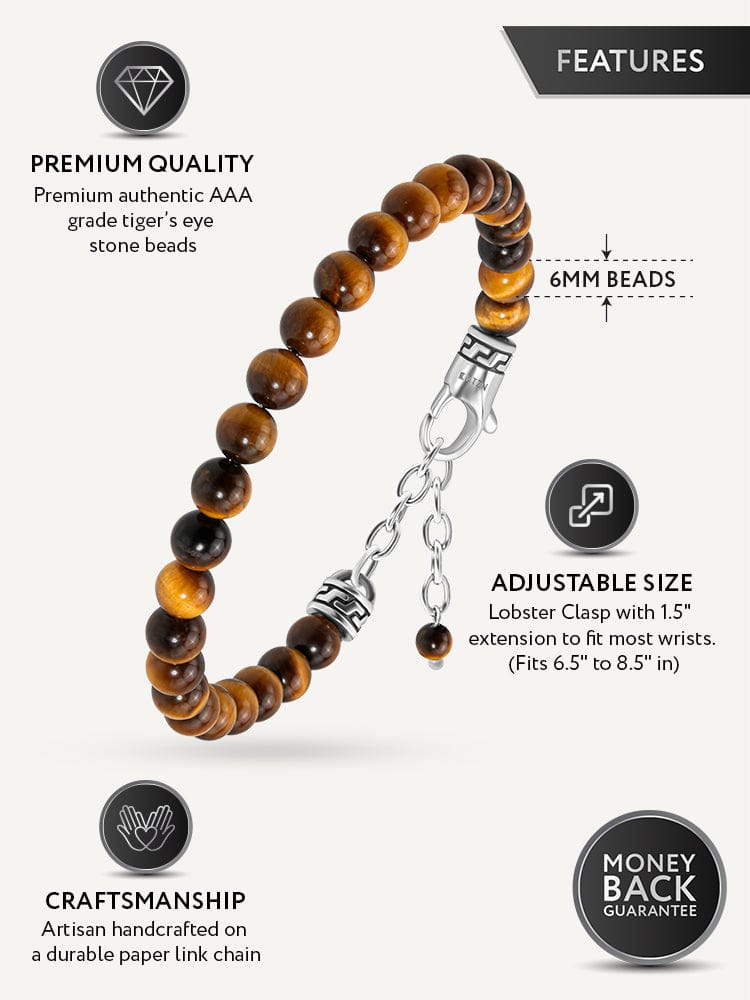 Tigers eye bracelet worn on wrist