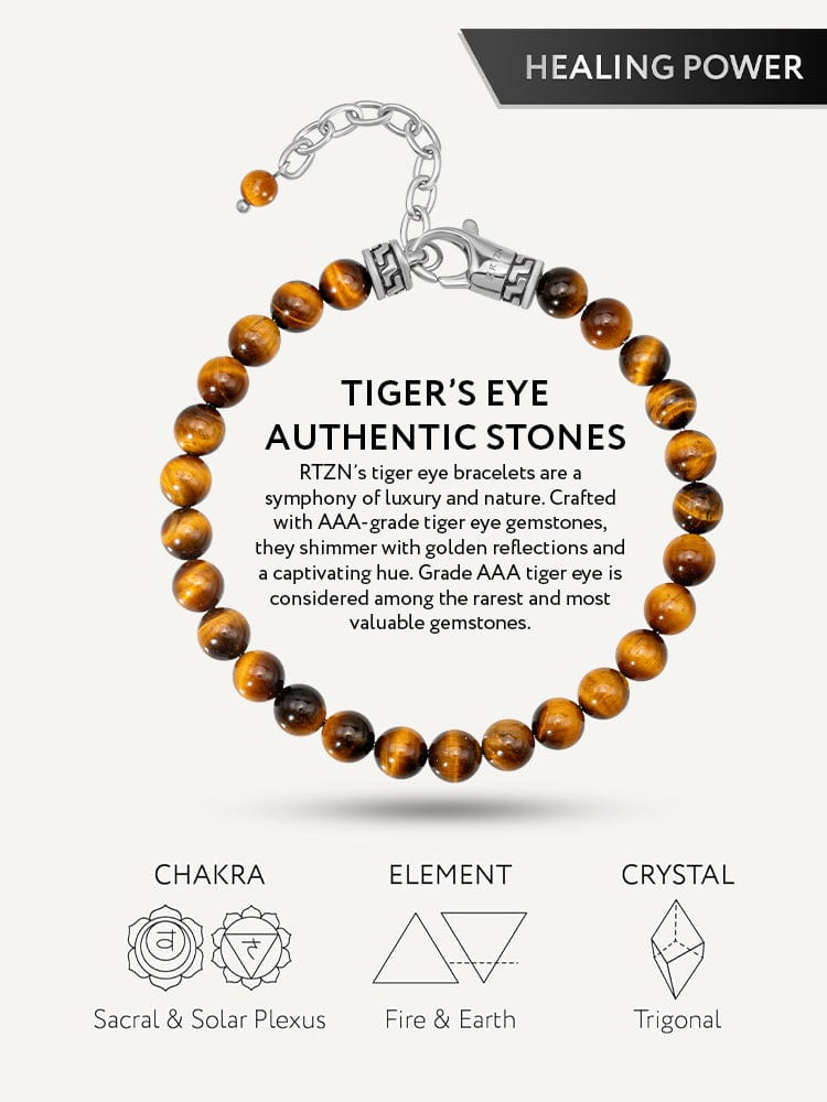 Chain fit tigers eye bracelet adjustable detail