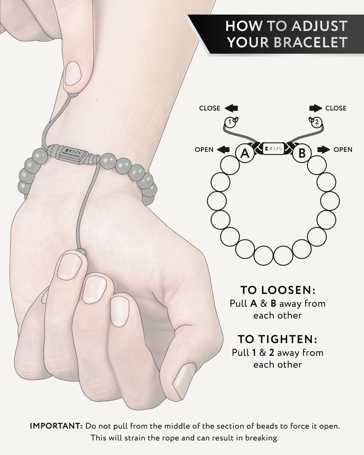 Black tourmaline beaded bracelet product detail view