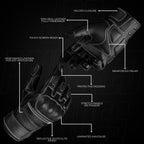 Ninja leather motorcycle gloves black color features