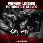 Carbon X leather motorcycle gloves lifestyle riding image