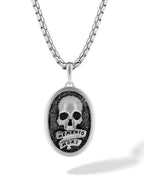 Memento Mori pendant necklace front view