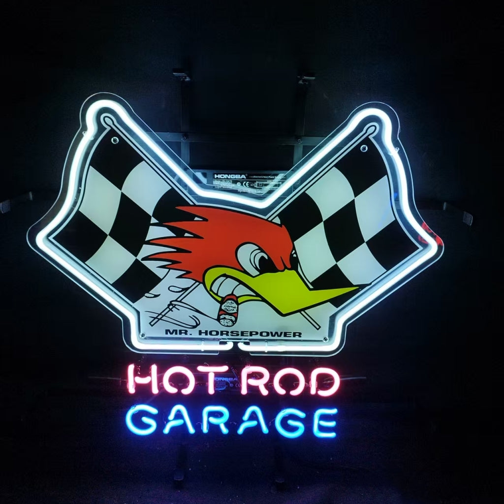 Mr. Horsepower garage neon sign light for hot rod decor