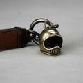 Brass helmet motorcycle keychain variant detail