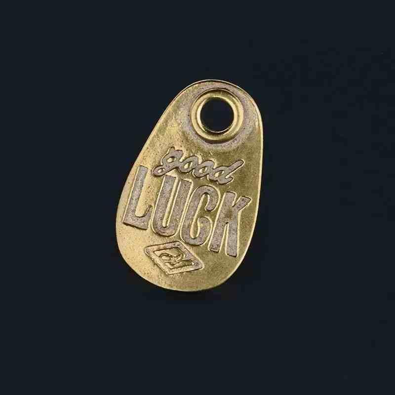 GOODLUCK brass lucky keychain close-up detail