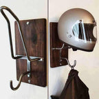 Motorcycle helmet stand for garage and gear room storage
