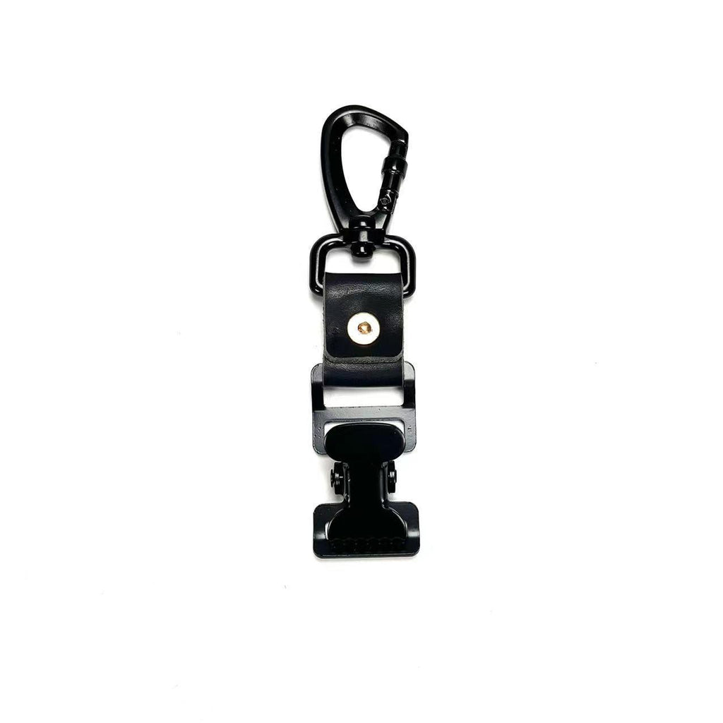 Leather motorcycle glove clip for keeping gloves secure