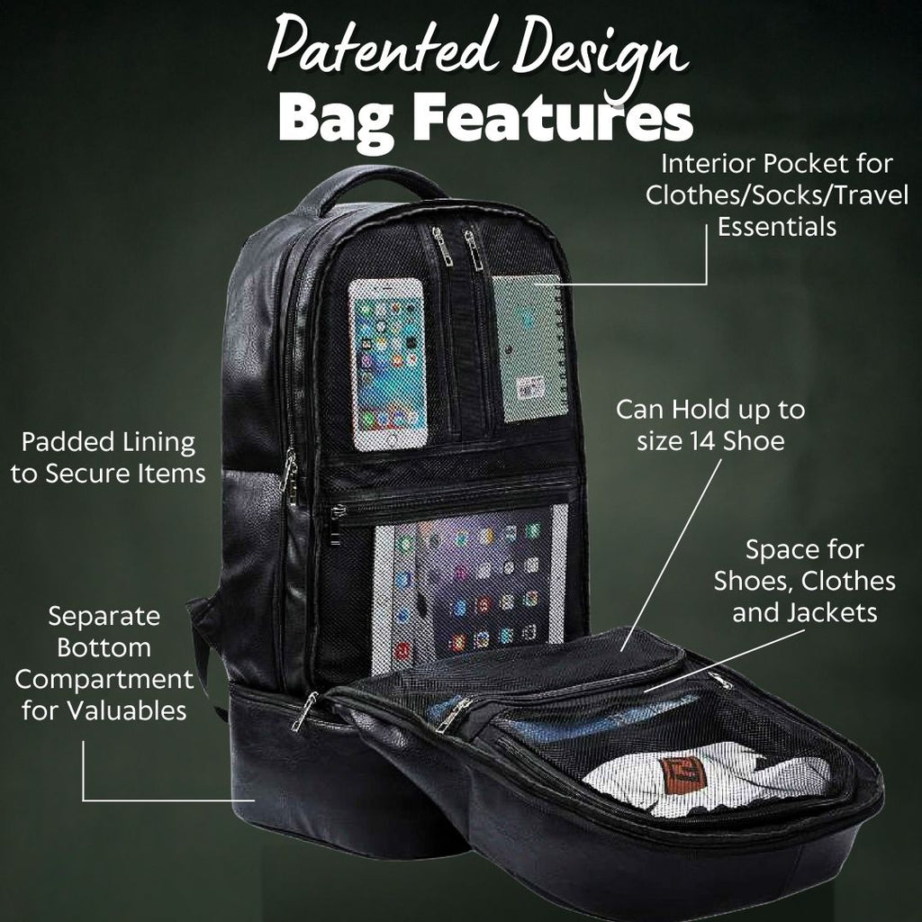 Black Leather Patented Carry On Backpack (Only 300 Made)