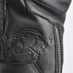Olympus Knuckle-Protected Leather Motorcycle Gloves with Zipper Closure