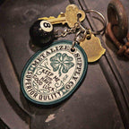 Retro moto stitched keychain accessory variant