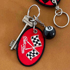 METALIZE embroidered rider keychain accessory option
