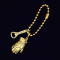 Motorcycle glove brass keychain variant A