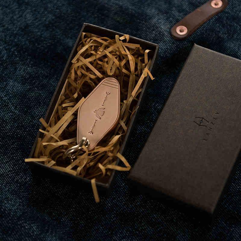 Handcrafted genuine leather keychain variant 1