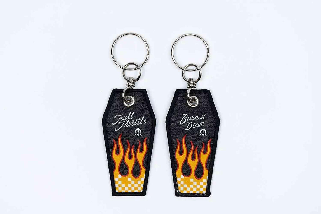 METALIZE embroidered motorcycle keychain variant option