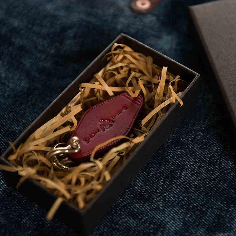 Handcrafted genuine leather keychain variant 2