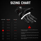 Carbon X leather motorcycle gloves sizing chart