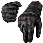 Ninja leather motorcycle gloves palm and knuckle detail