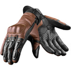 Helios leather motorcycle gloves with knuckle protection