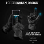 Olympus Knuckle-Protected Leather Motorcycle Gloves with Zipper Closure