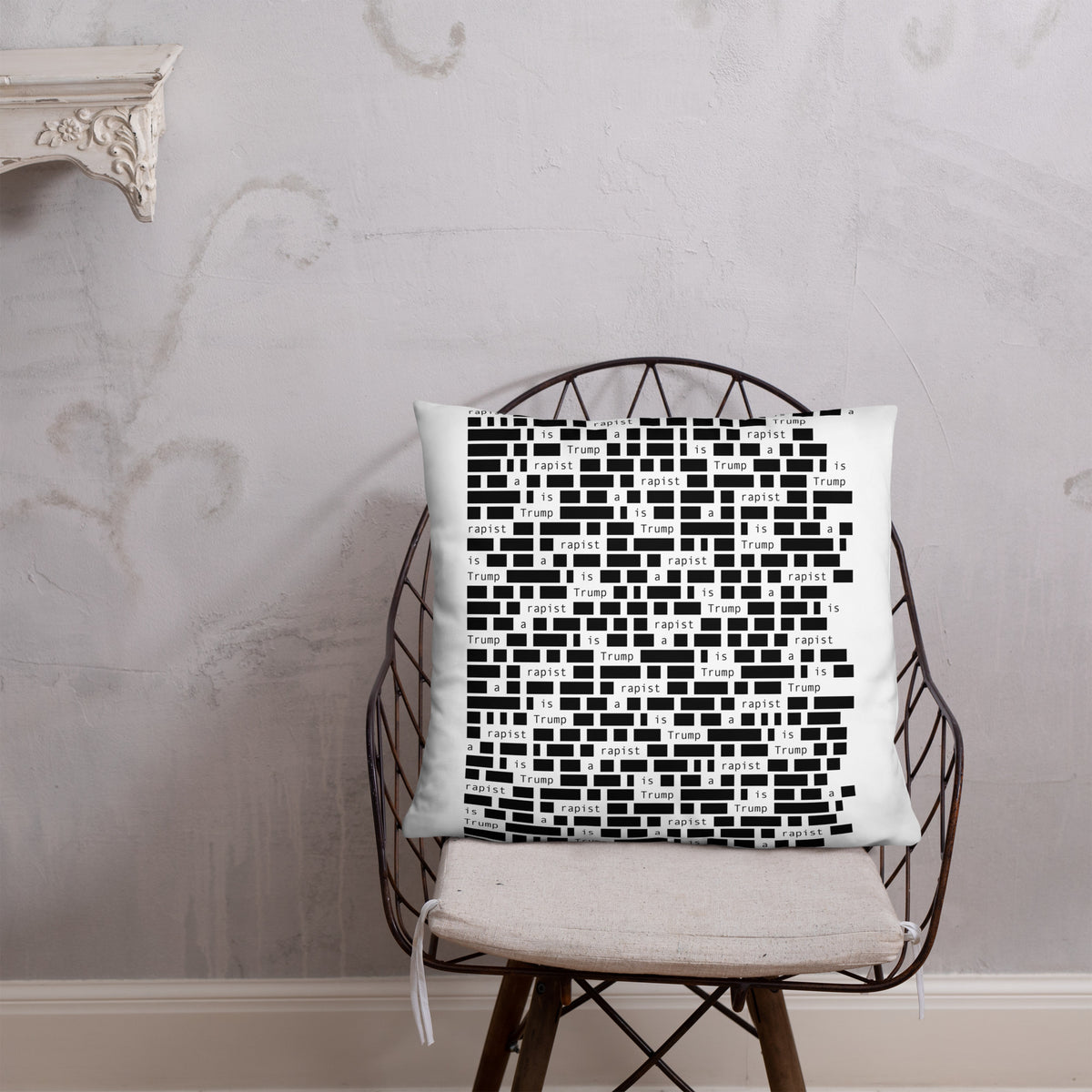 Redacted 22-inch throw pillow, lifestyle view