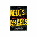 Book cover of 'Hell's Angels' by Hunter S. Thompson with yellow and red text on a black background.