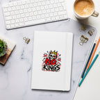 No Kings white hardcover notebook, front cover view