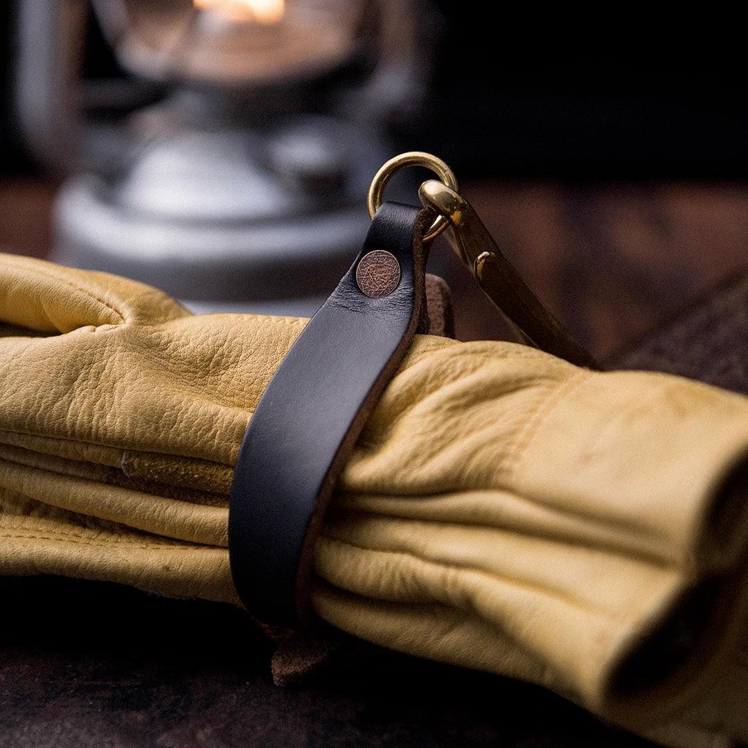 Vintage glove leather clip attached to belt loop