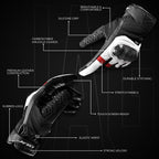 Carbon X leather motorcycle gloves key protection features