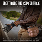 Helios motorcycle gloves worn while riding
