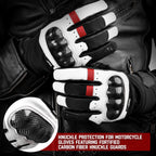 Carbon X motorcycle gloves worn while riding