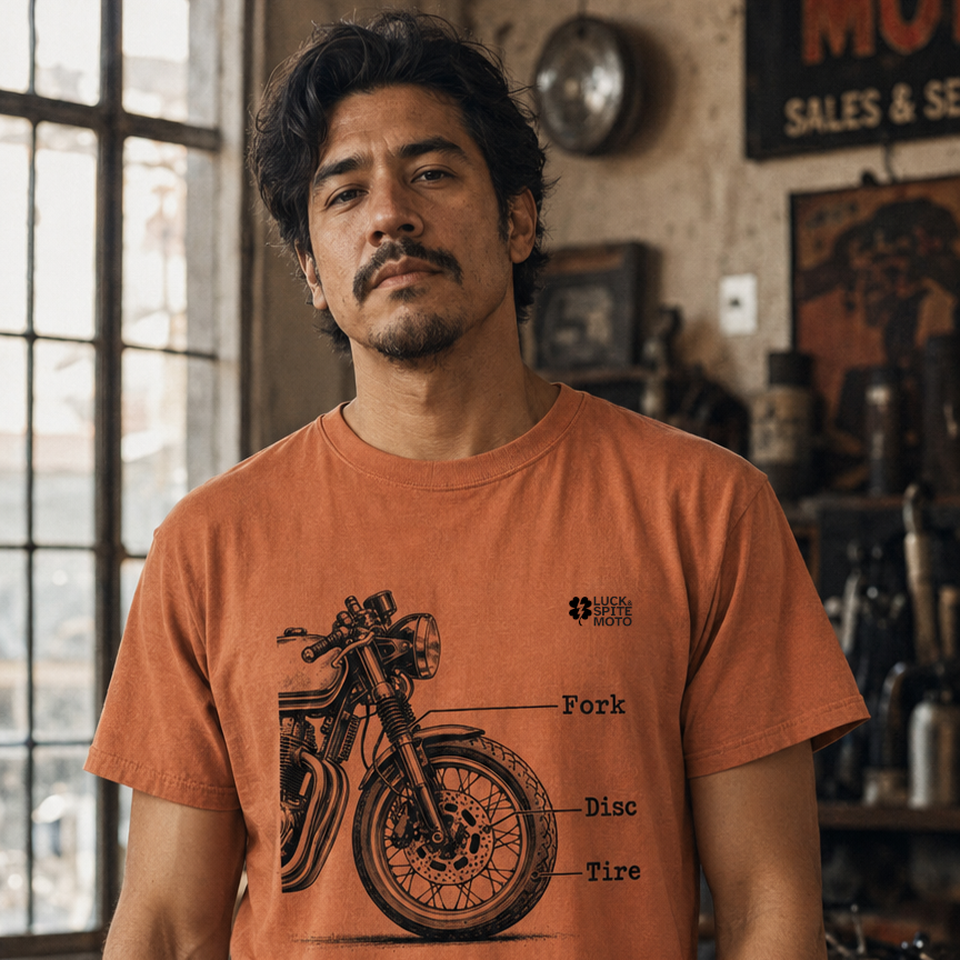 Fork, Disc, Tire motorcycle graphic