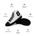 Black Clover & Bolt high-top canvas shoe, side view
