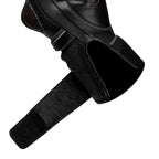 Ninja leather motorcycle gloves with open Velcro wrist strap
