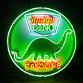 Sinclair Dino gasoline neon sign lit display