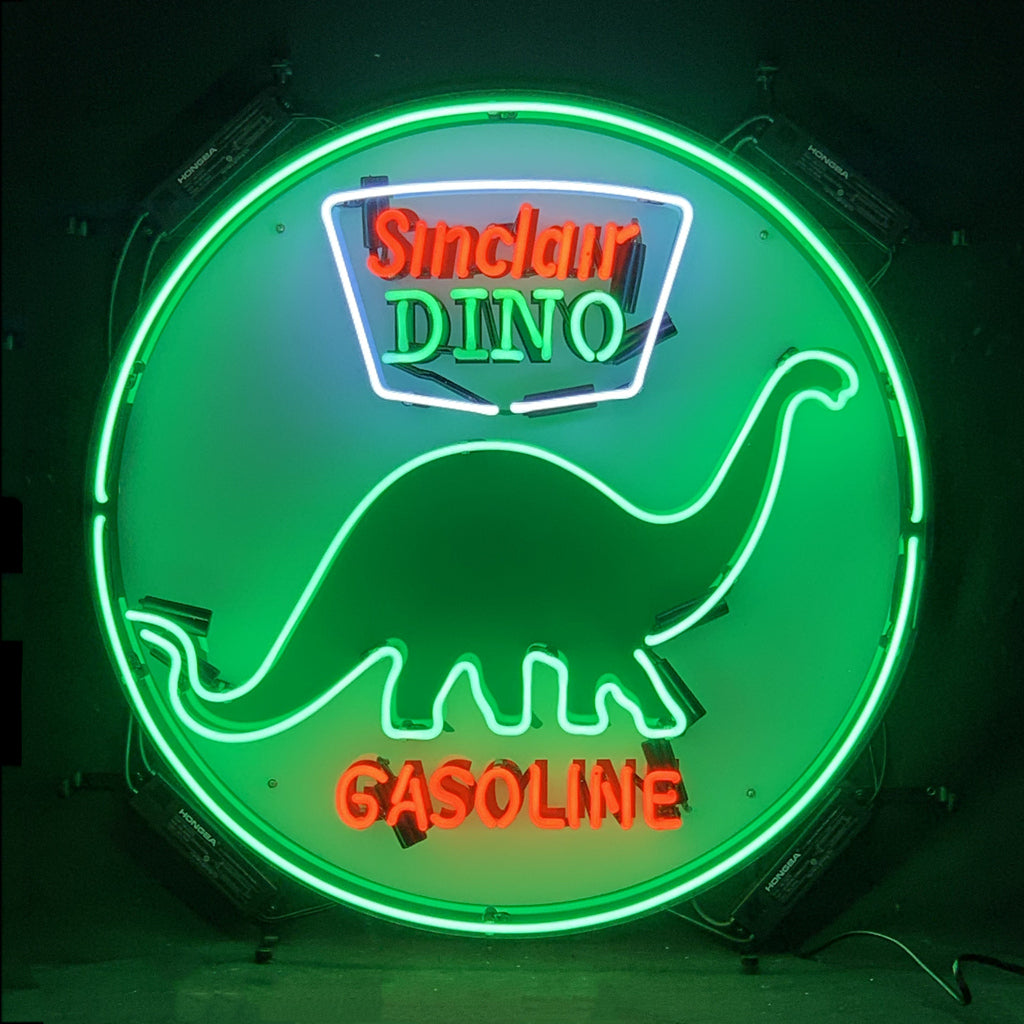 Sinclair gasoline Dino oil neon sign light with HD backing