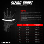 Black Ninja leather motorcycle gloves sizing chart