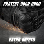 Black Ninja motorcycle gloves reinforced hand protection