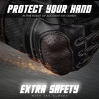 Ninja leather gloves reinforced motorcycle hand protection