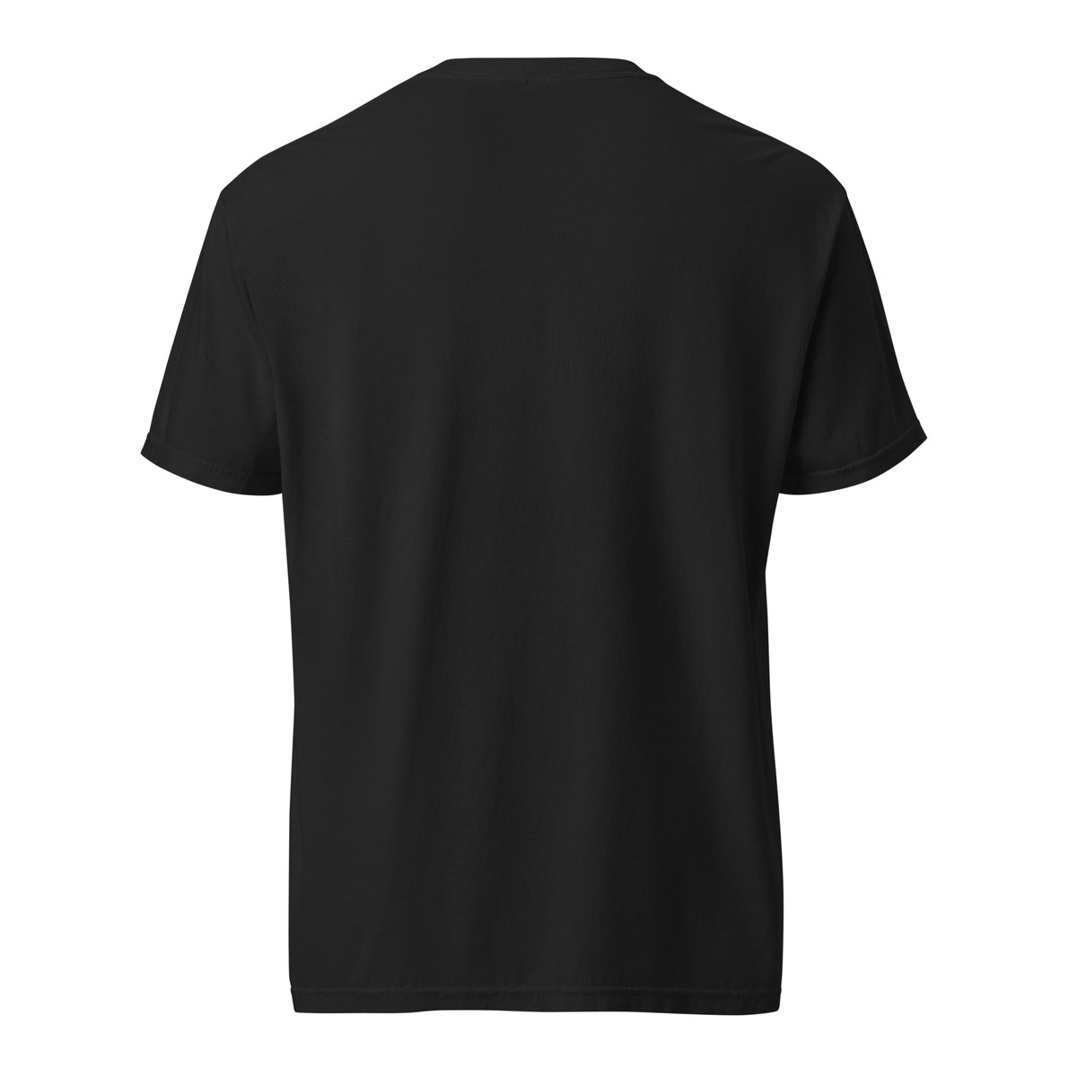 Just Ride It black heavyweight T-shirt, back view
