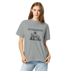 Me and My Boys heavyweight T-shirt in granite, alternate front view