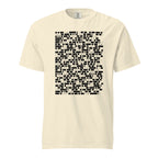 Redacted ivory heavyweight T-shirt, front view